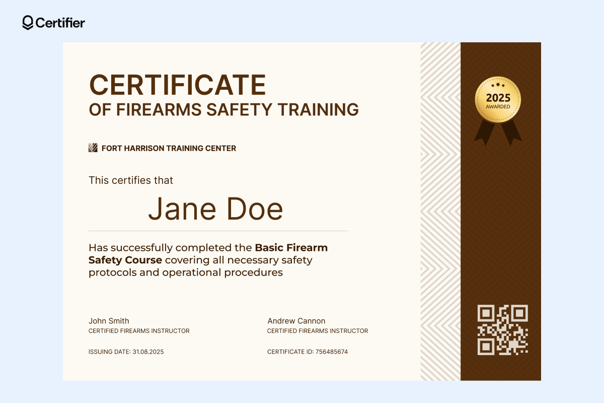 12 Firearms Safety Training Certificate Templates