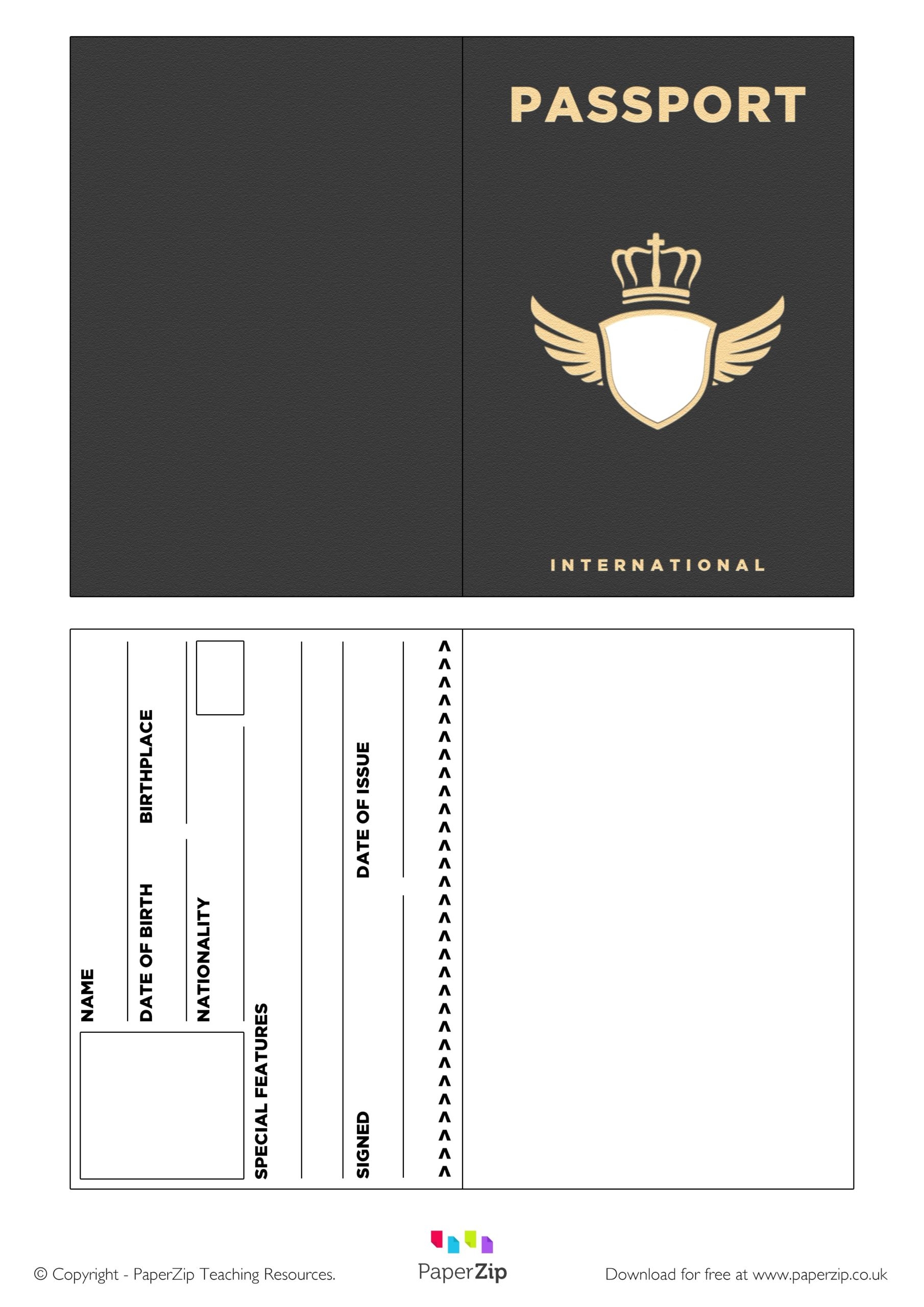 Printable Editable Passport Template Printable Editable Passport Template