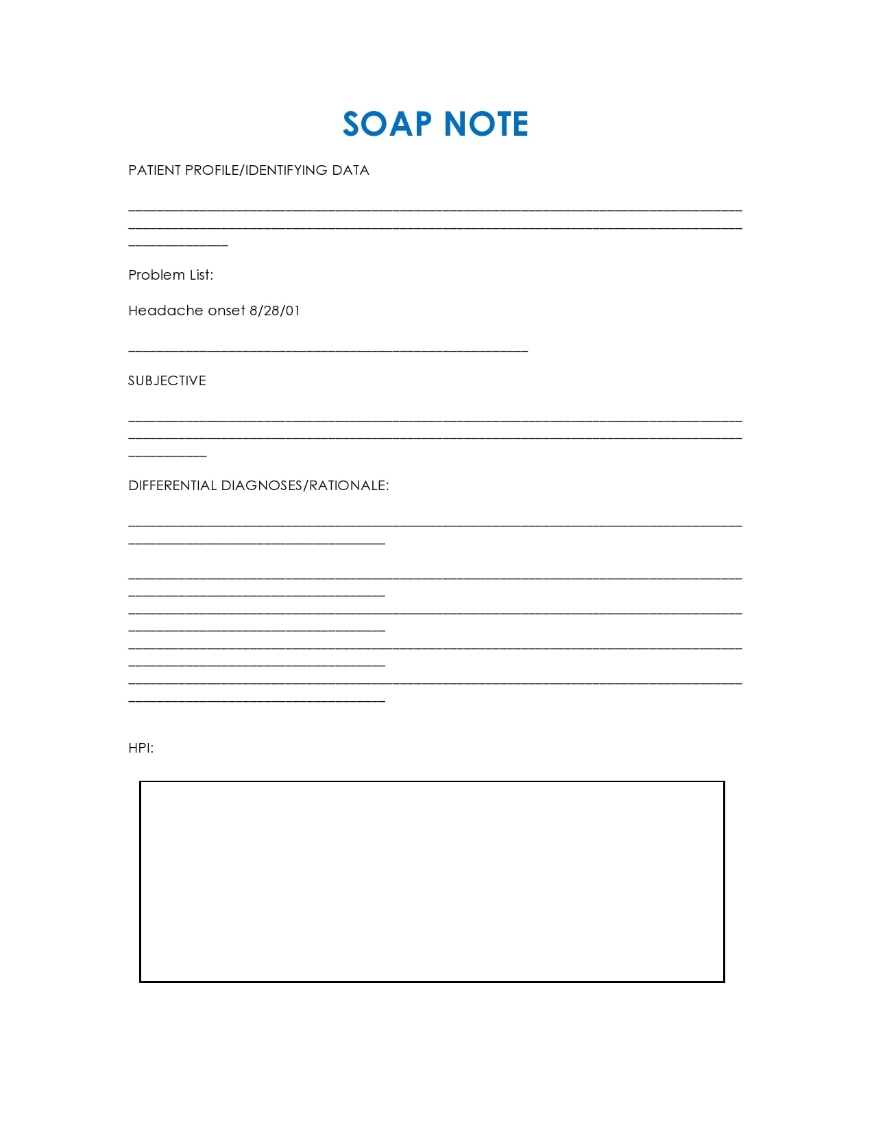 30 Blank SOAP Note Templates Examples TemplateArchive 30 Blank SOAP Note Templates Examples TemplateArchive
