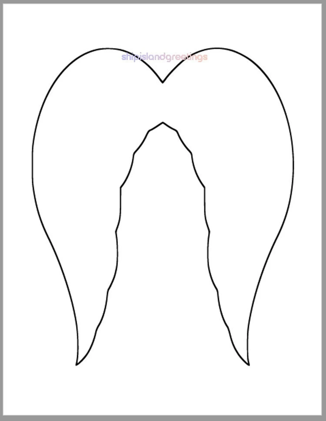 7x8 5 Inch Angel Wings Template printable Template angel Wings 
