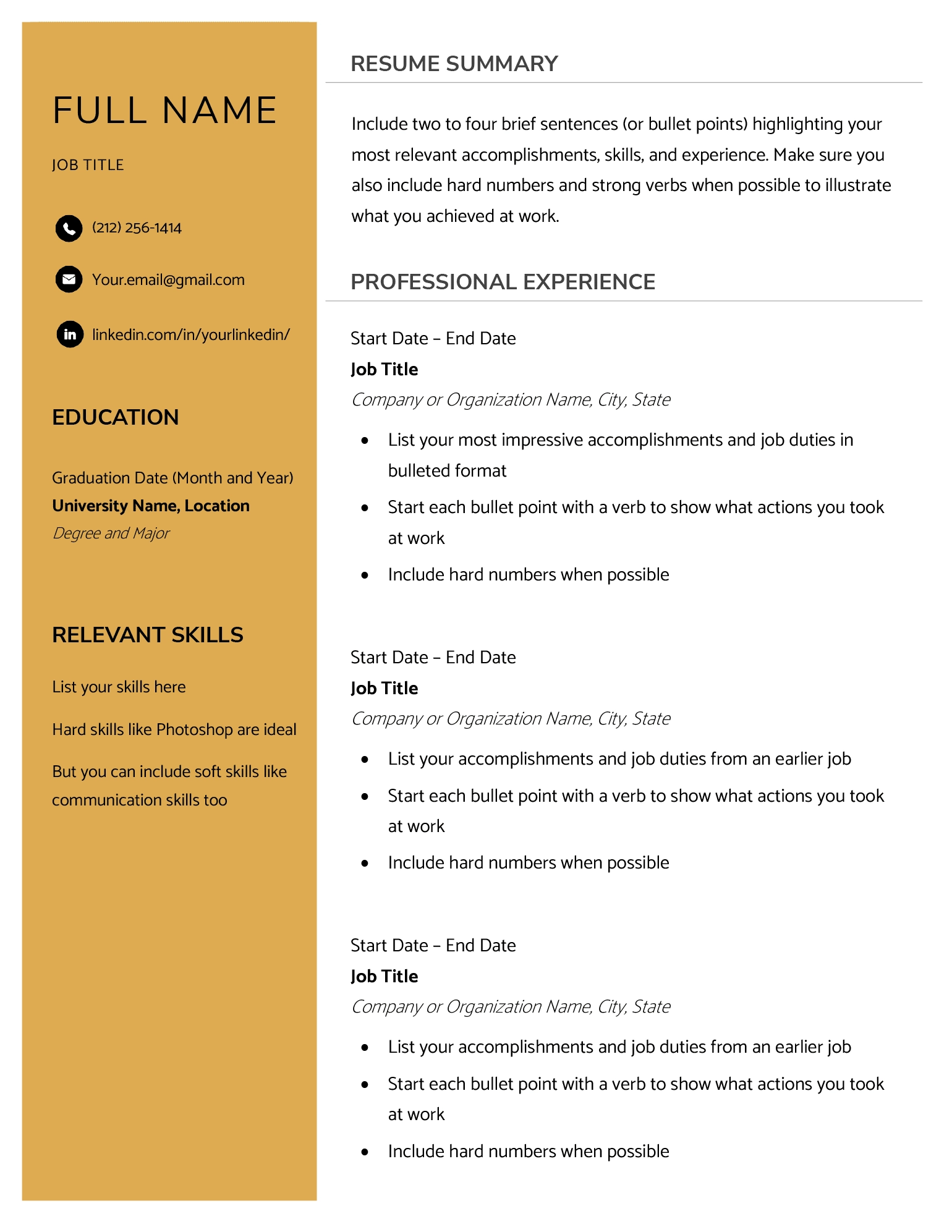 8 Blank Resume Templates Free To Download 8 Blank Resume Templates Free To Download