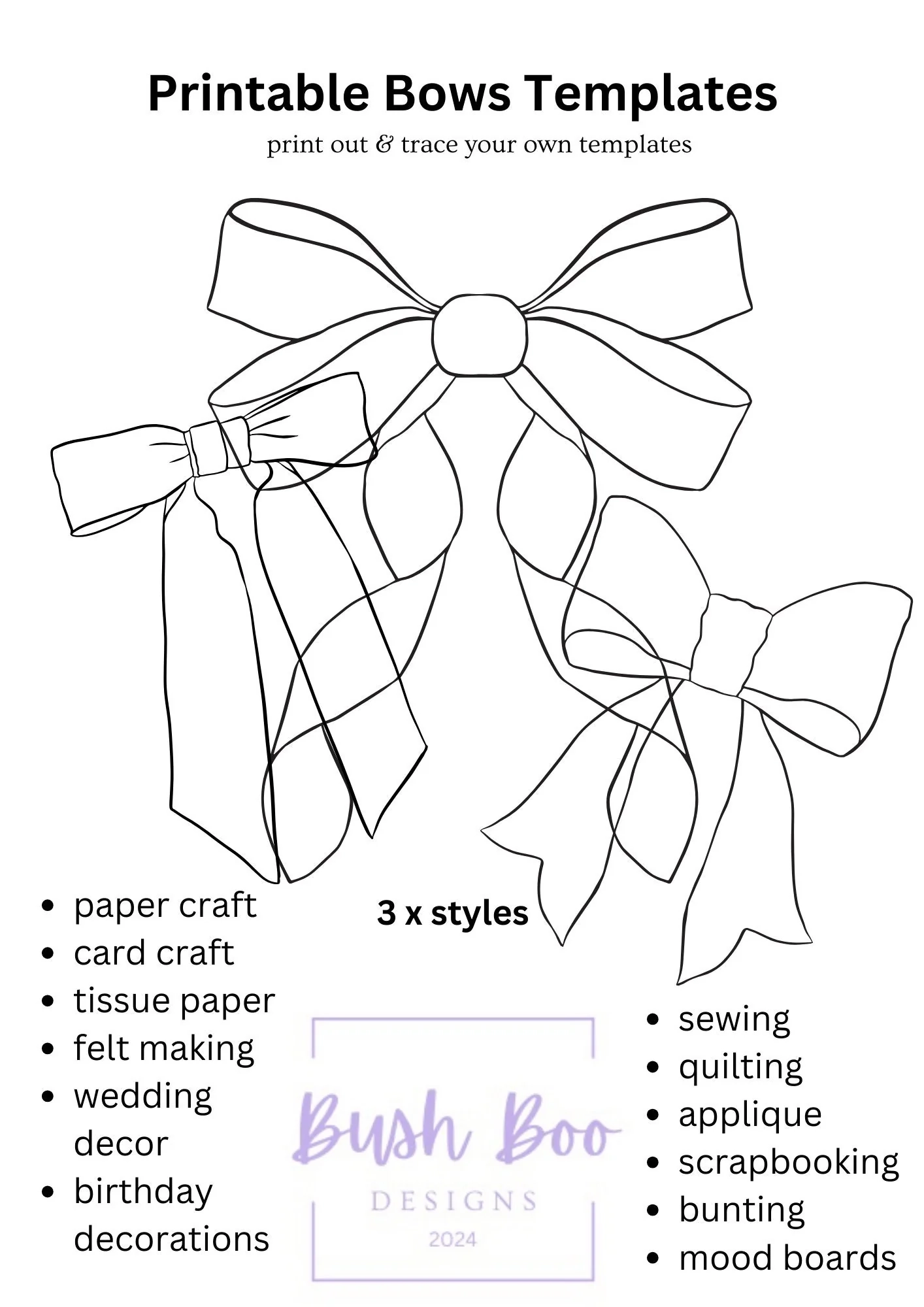 Printable Christmas Bow Template Printable Christmas Bow Template