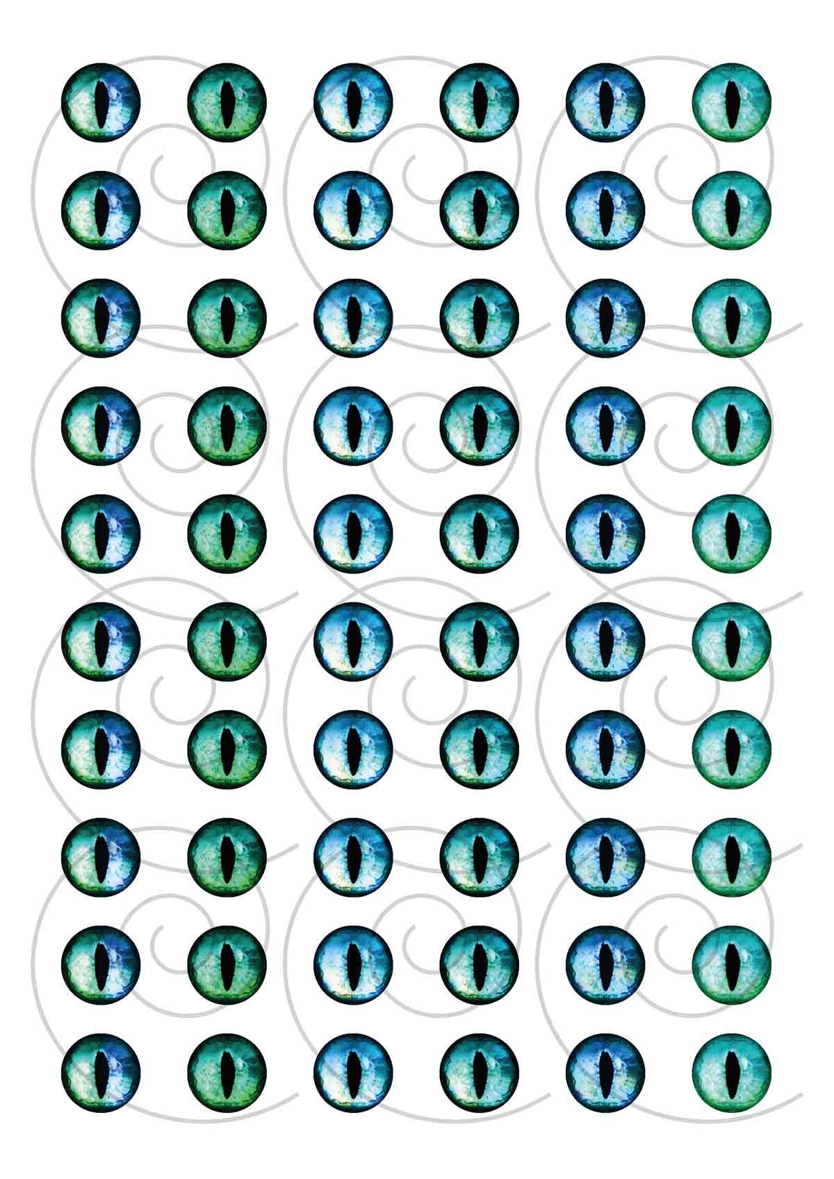 Cheshire Cat Eyes Realistic Digital Collage Sheet Blue Eyes Cheshire Cat Eyes Realistic Digital Collage Sheet Blue Eyes