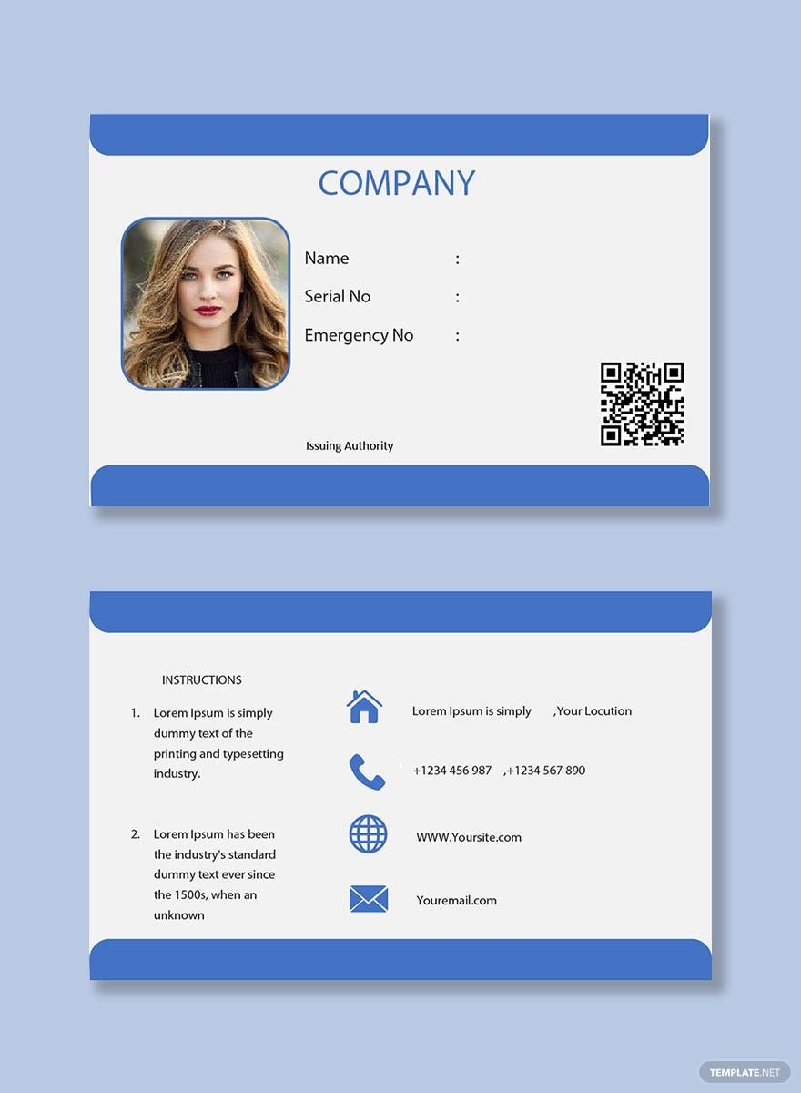 Company Blank ID Card Template In Pages Word Publisher PDF Company Blank ID Card Template In Pages Word Publisher PDF