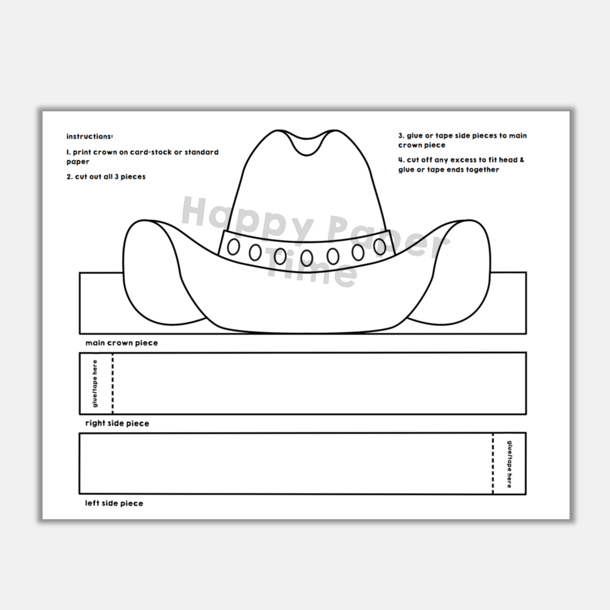 Cut Out Printable Hat Template