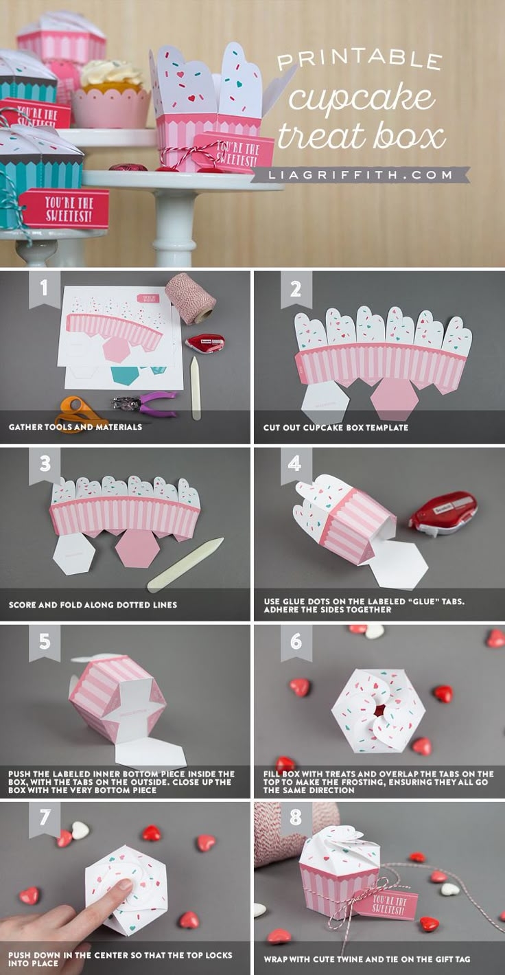 Printable Diy Cupcake Box Template