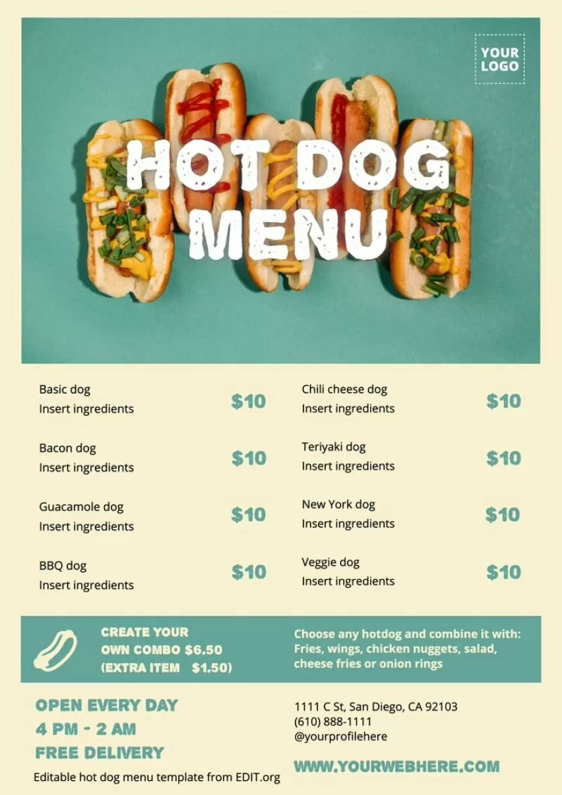 Printable Hot Dog Template Printable Hot Dog Template