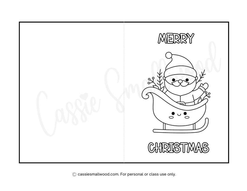 Printable Christmas Card Template Black And White Printable Christmas Card Template Black And White