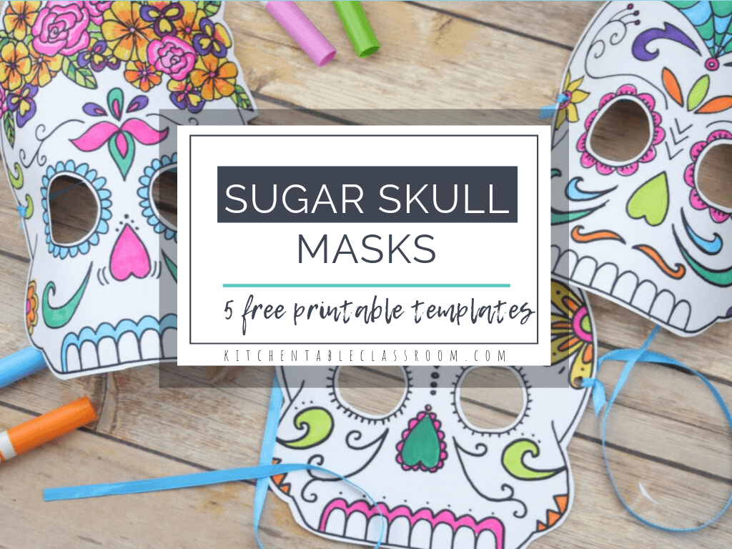 Day Of The Dead Masks Free Printable Sugar Skull Masks The