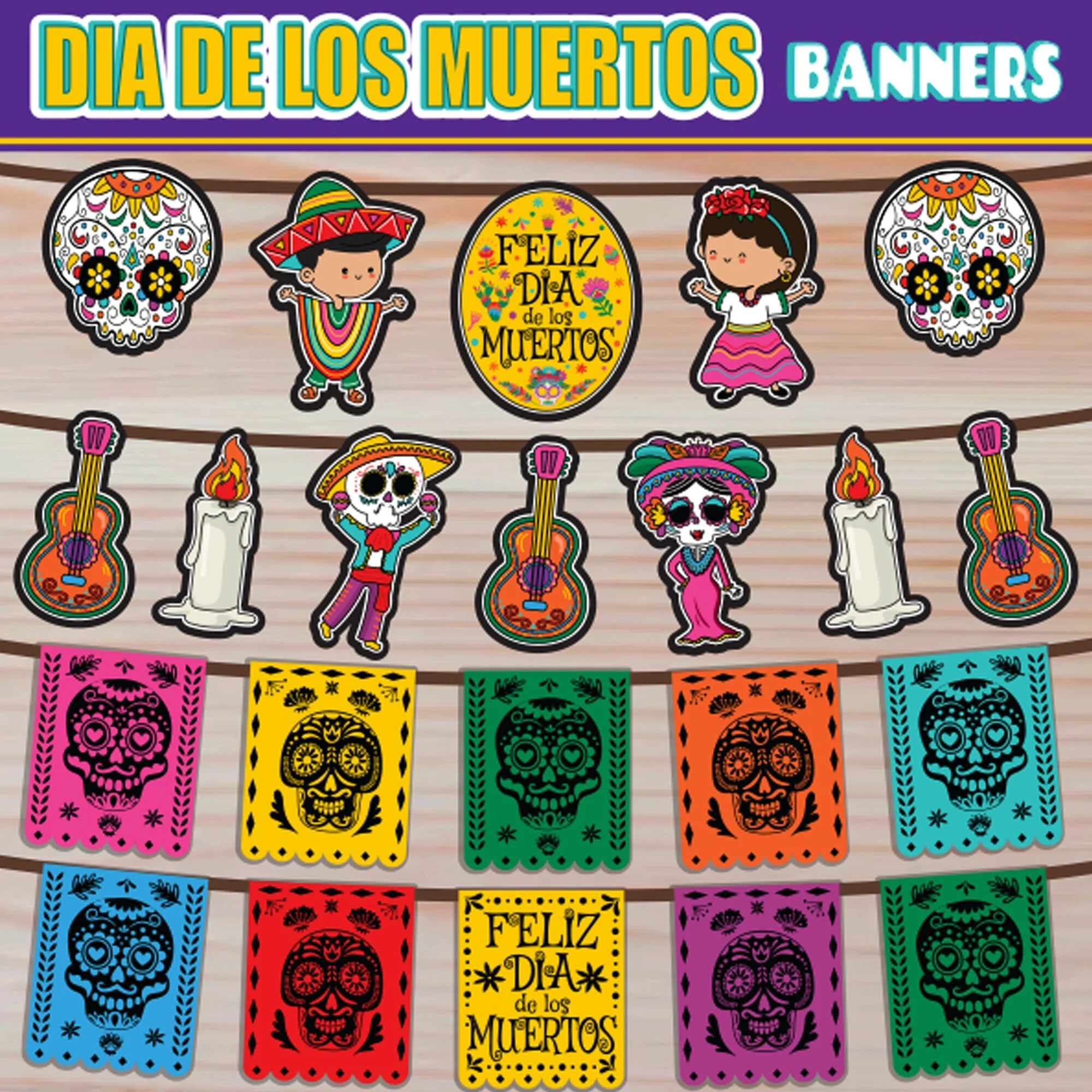 Printable Day Of The Dead Banner Template