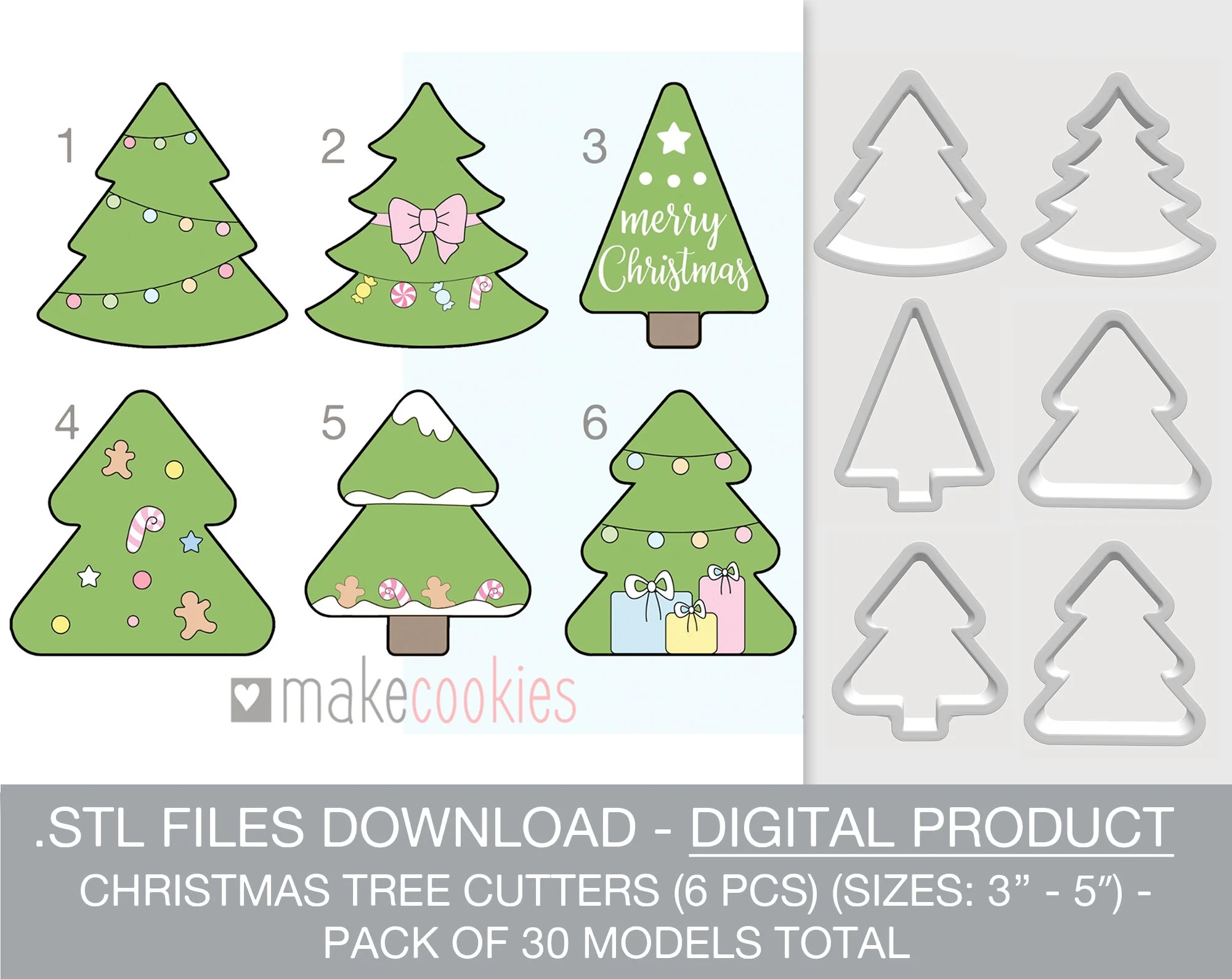Christmas Tree Cookie Template Printable