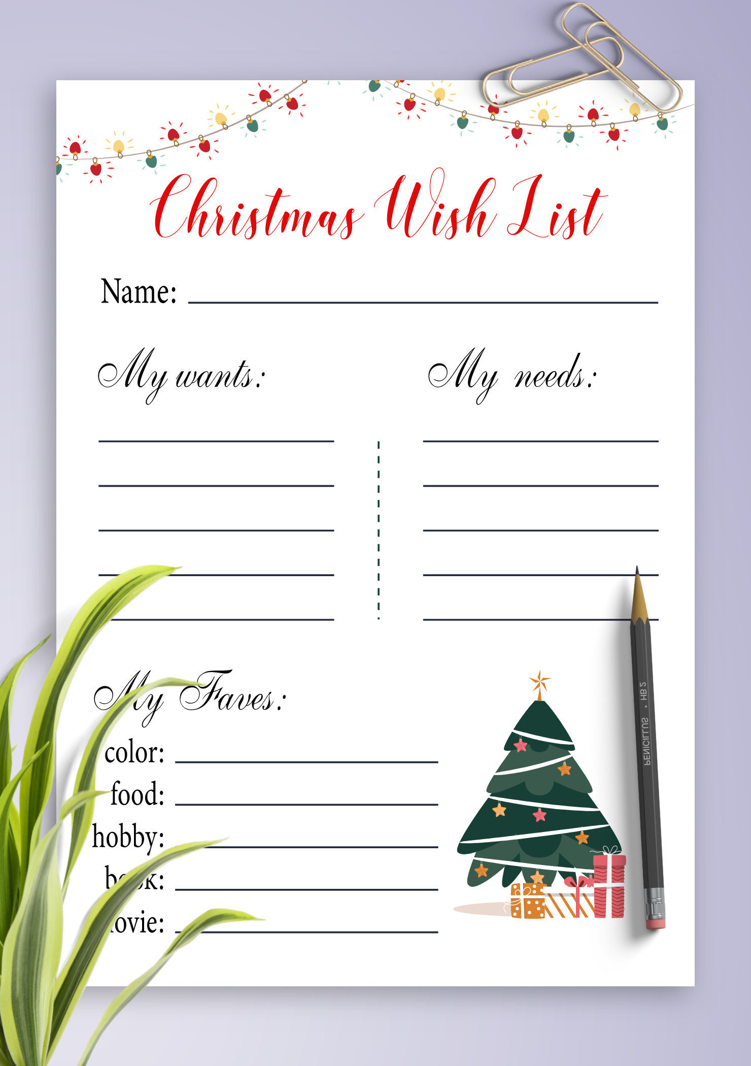 Printable Christmas Wish List Template Printable Christmas Wish List Template