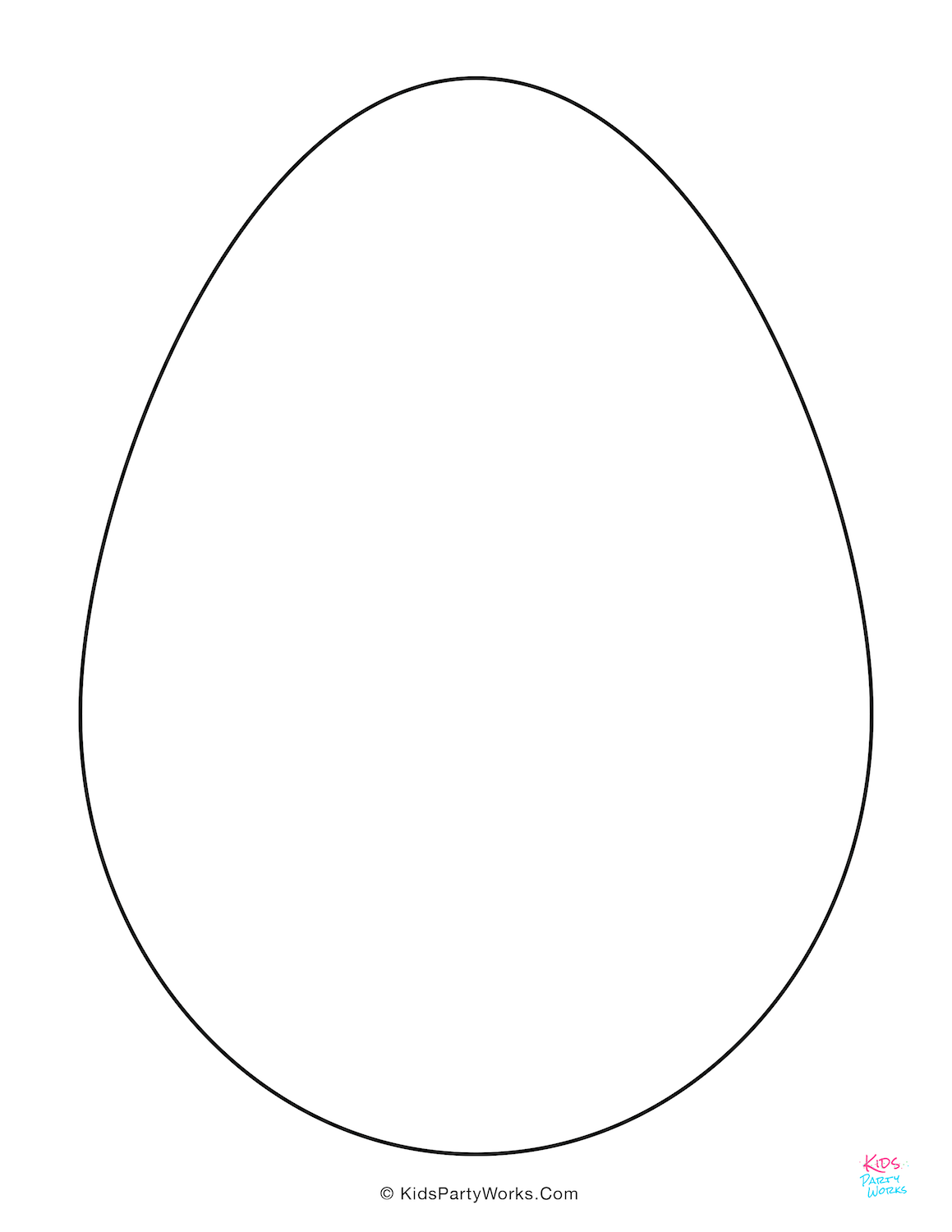 Large Easter Egg Template Printable
