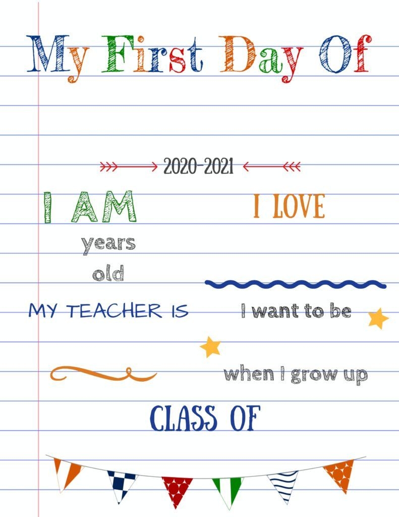 Free Printable First Day Of School Templates