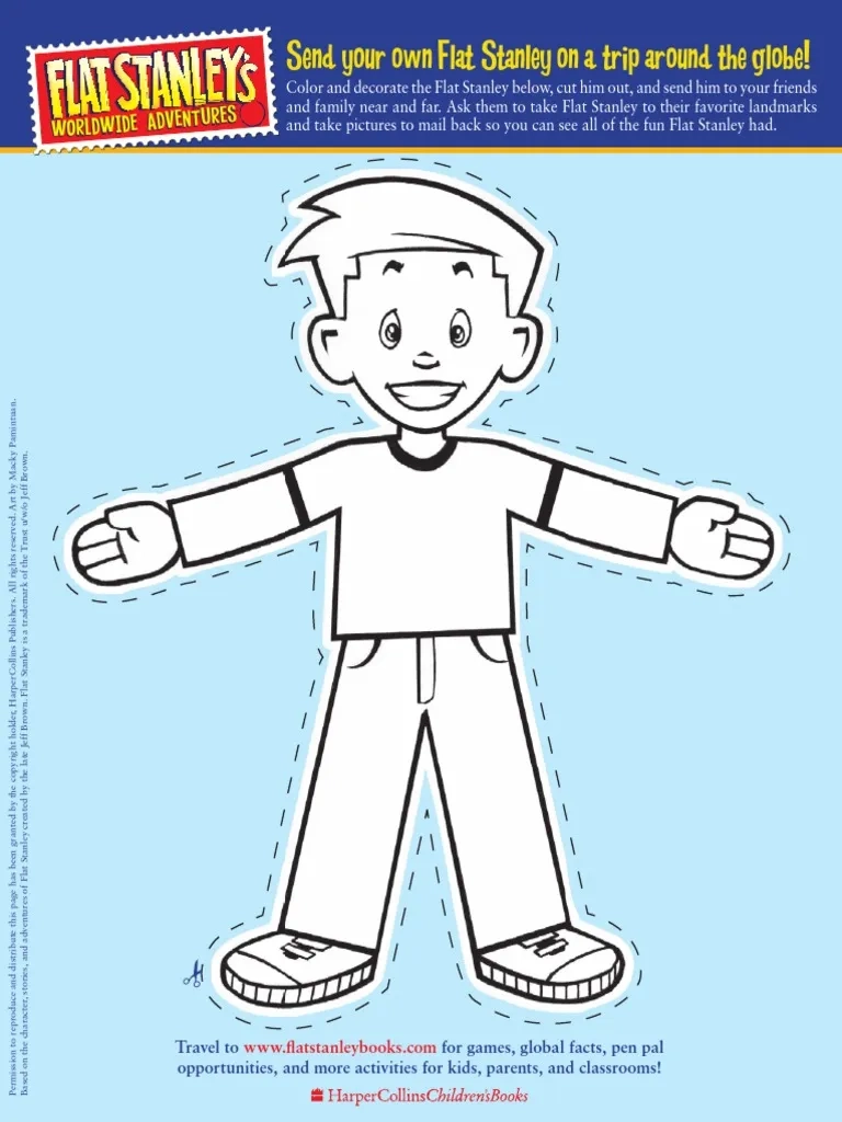 Cut Out Printable Flat Stanley Template