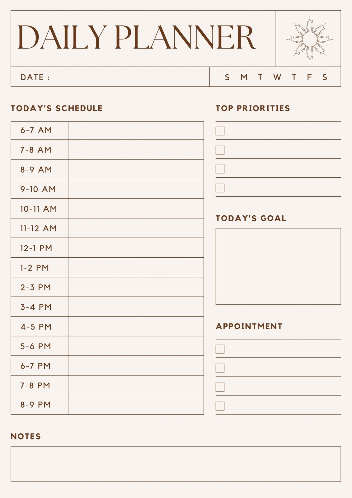 Free Daily Schedule Template Printable