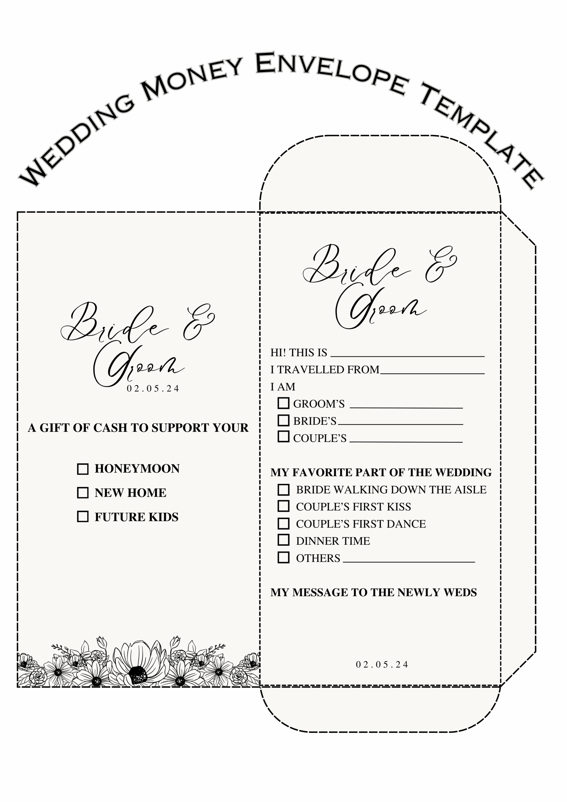 Free Printable Wedding Envelope Templates
