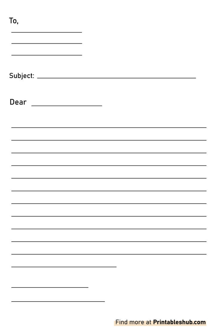 Blank Letter Template Printable Pdf