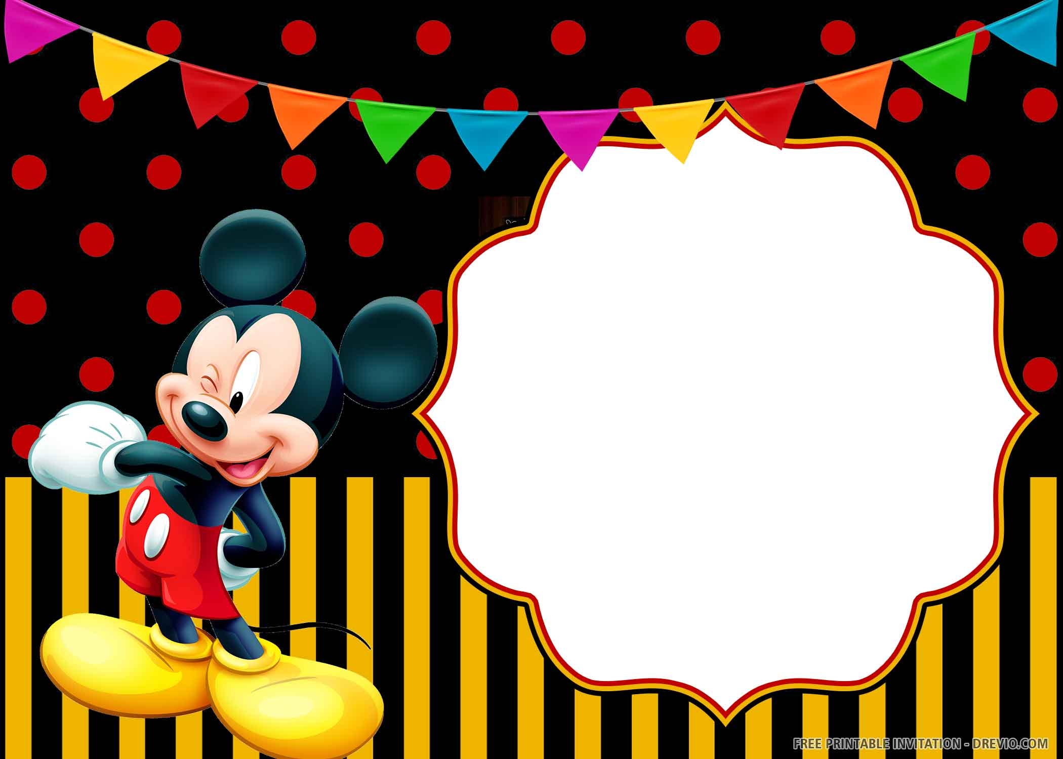 Printable Blank Mickey Mouse Invitation Template