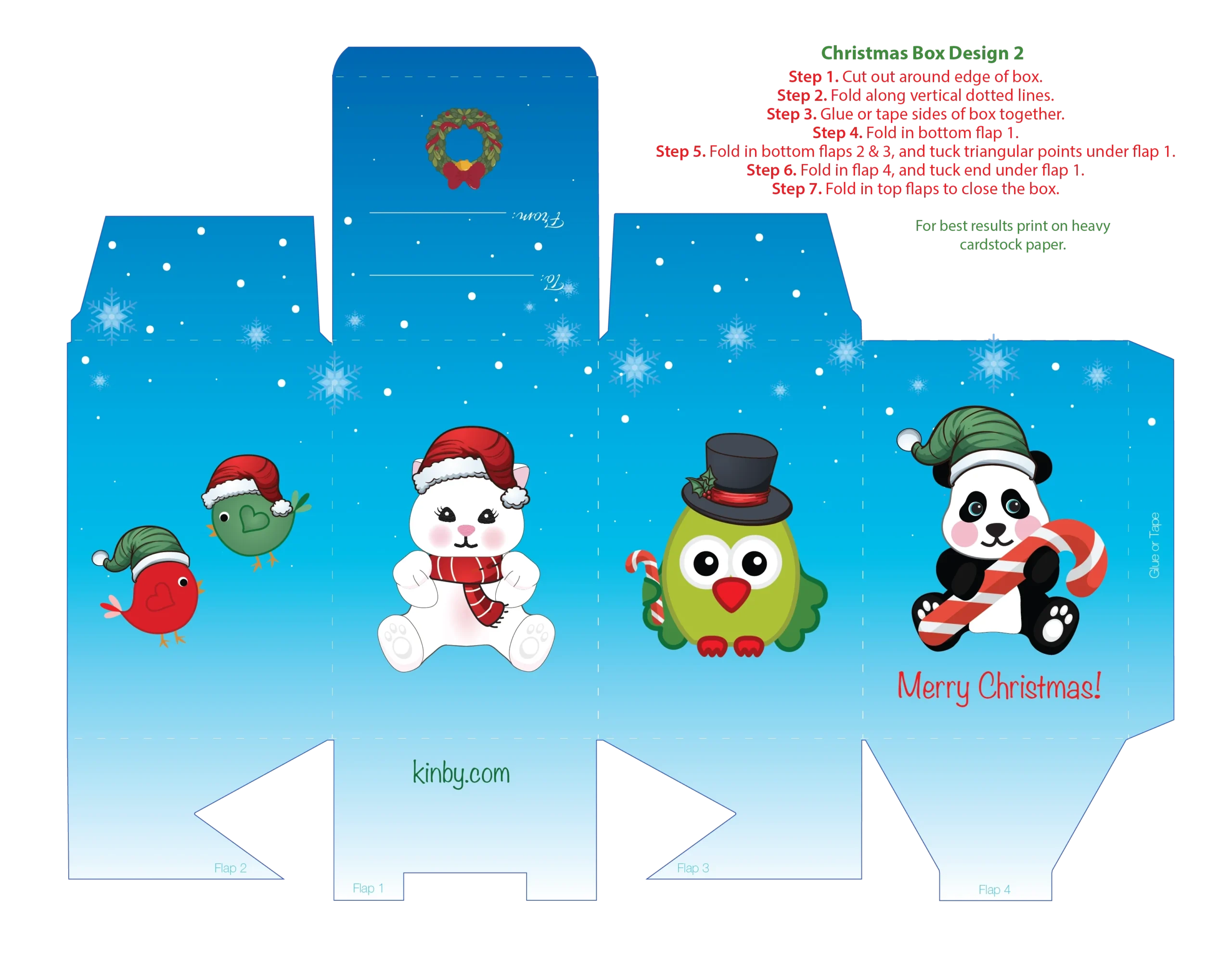 Free Printable Christmas Box Templates Free Printable Christmas Box Templates