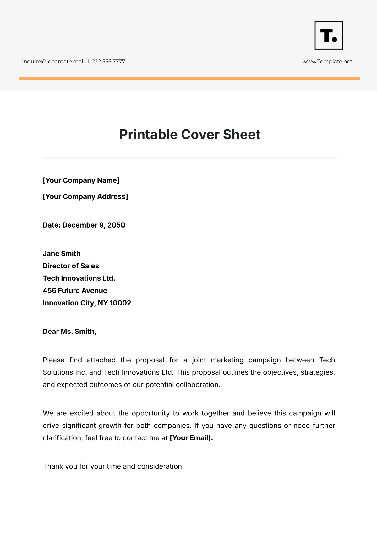 Free Printable Cover Sheet Template To Edit Online