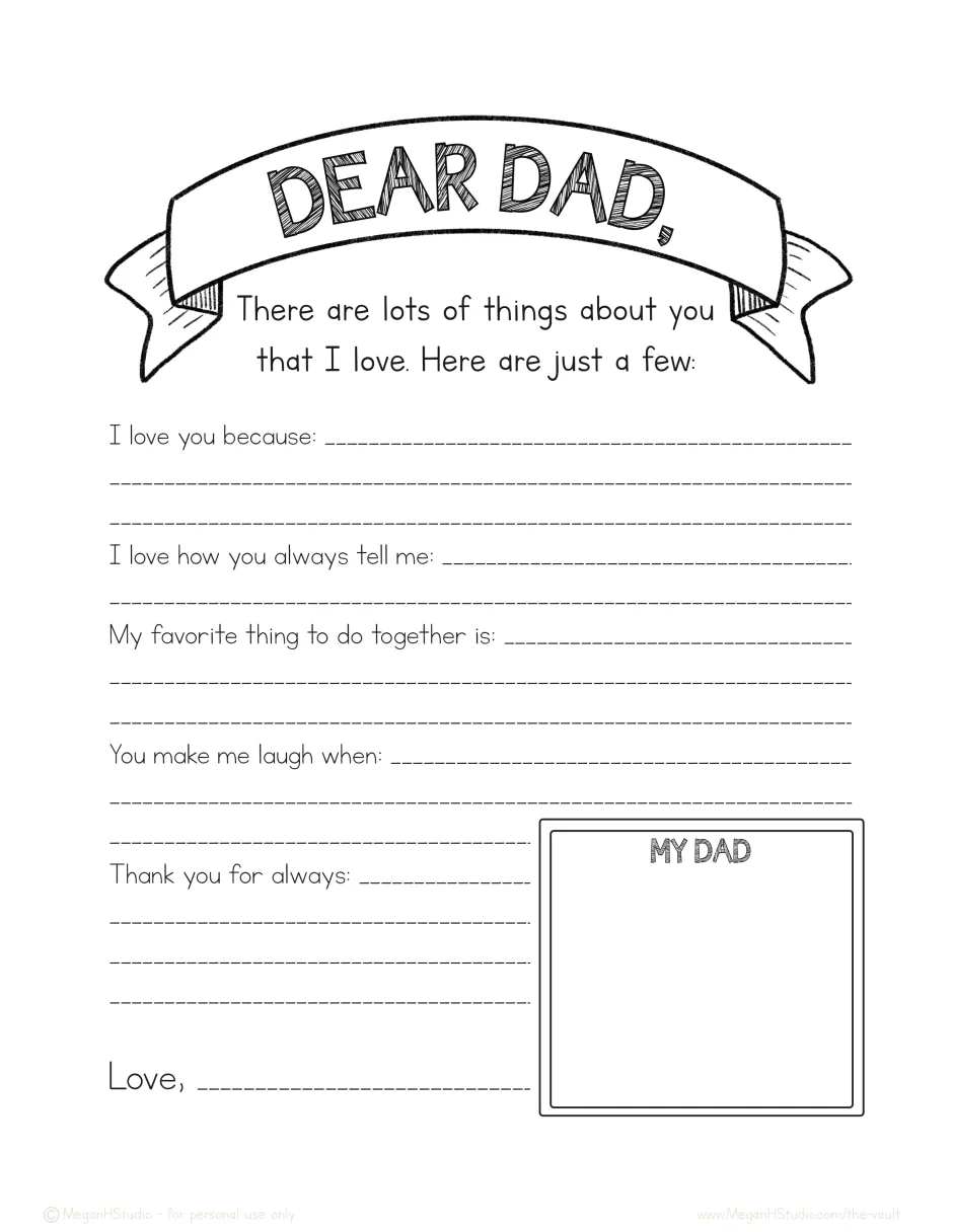 Free Printable Father s Day Letter Template MeganHStudio Free Printable Father s Day Letter Template MeganHStudio