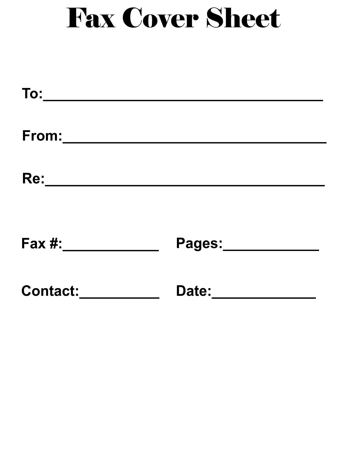 Free Printable Fax Cover Page Template Free Printable Fax Cover Page Template