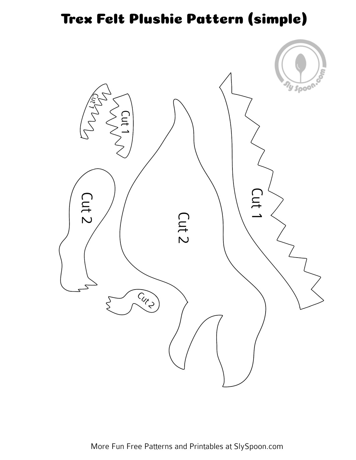 Template Free Printable Dinosaur Sewing Patterns