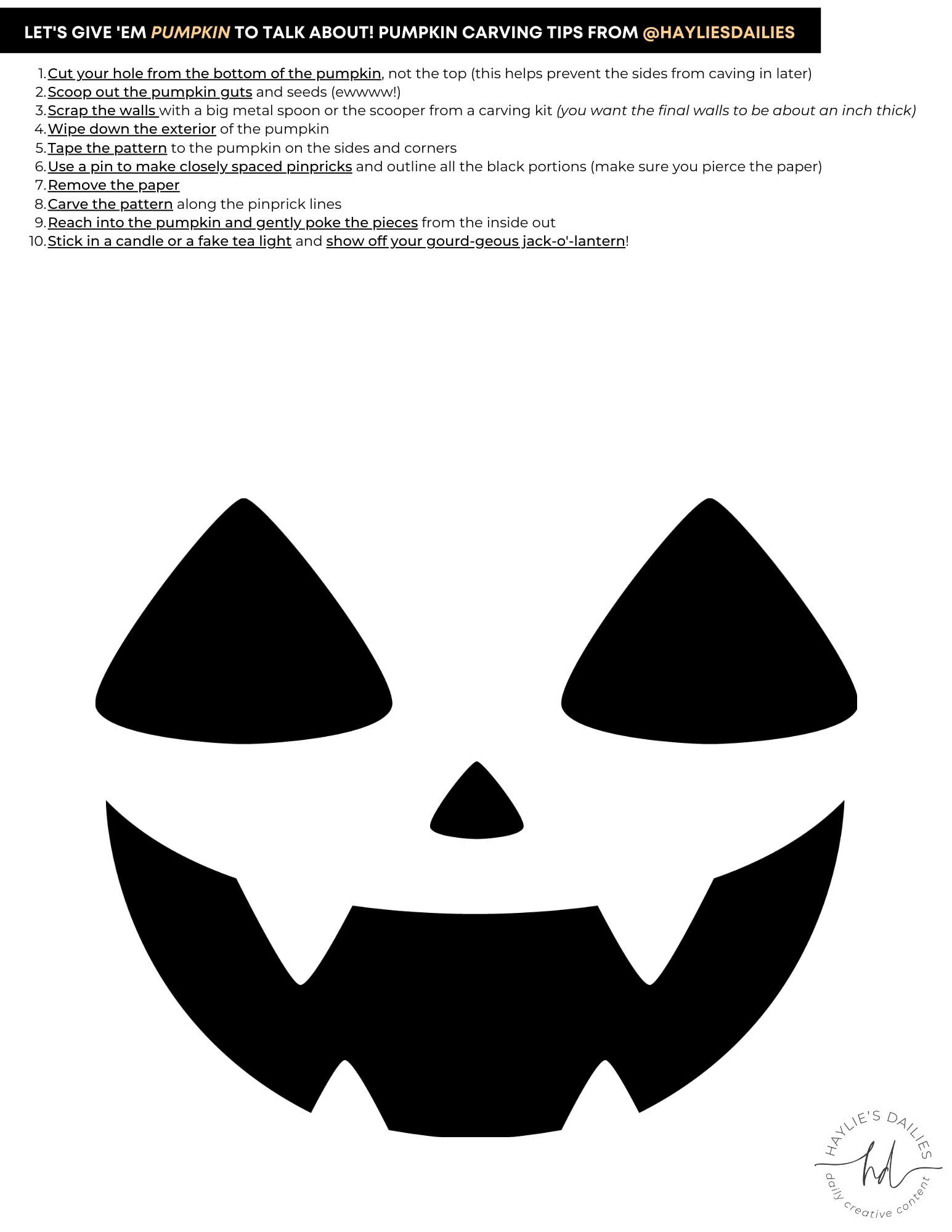 Free Printable Pumpkin Carving Patterns For The Most Boo tiful 
