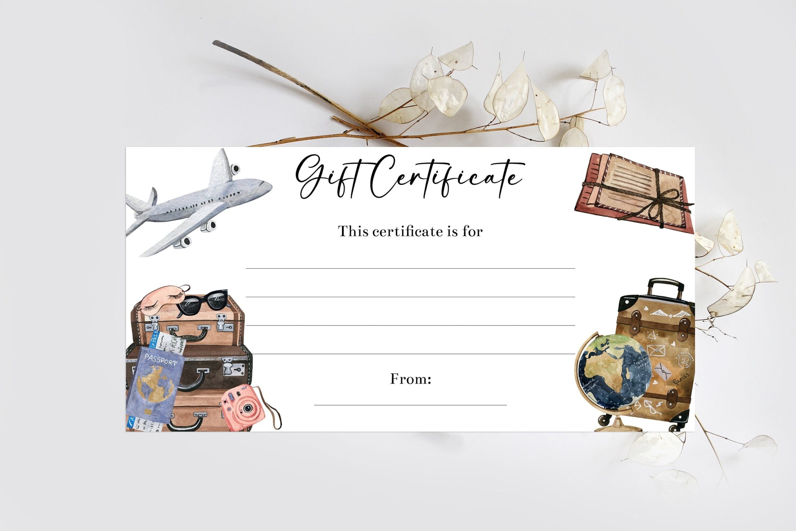 FREE Travel Voucher Gift Certificate Template 1 Worksheets Library