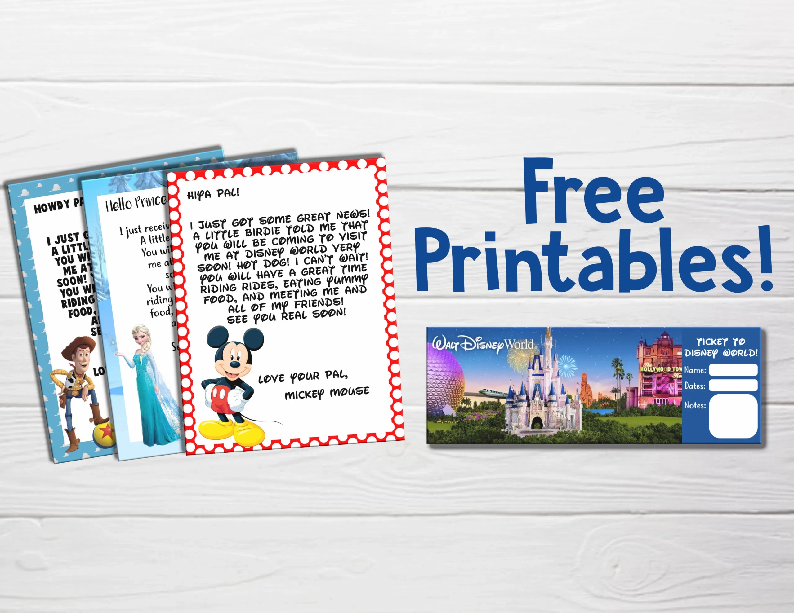 Free Printable Disney Surprise Letter Template