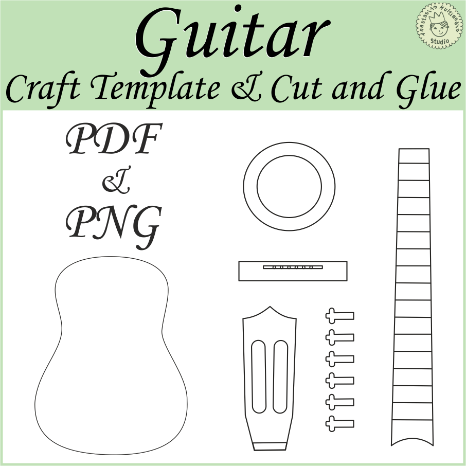 Printable Cut Out Guitar Template