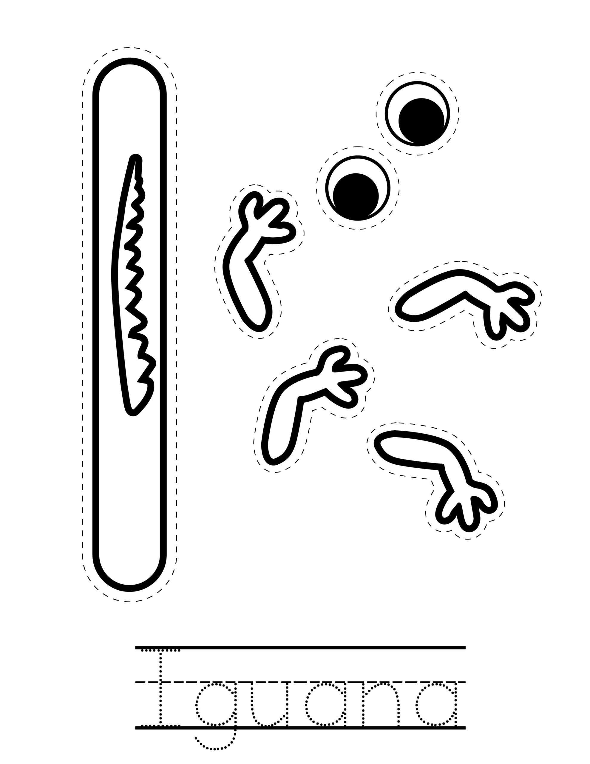 Printable Iguana Craft Template Printable Iguana Craft Template