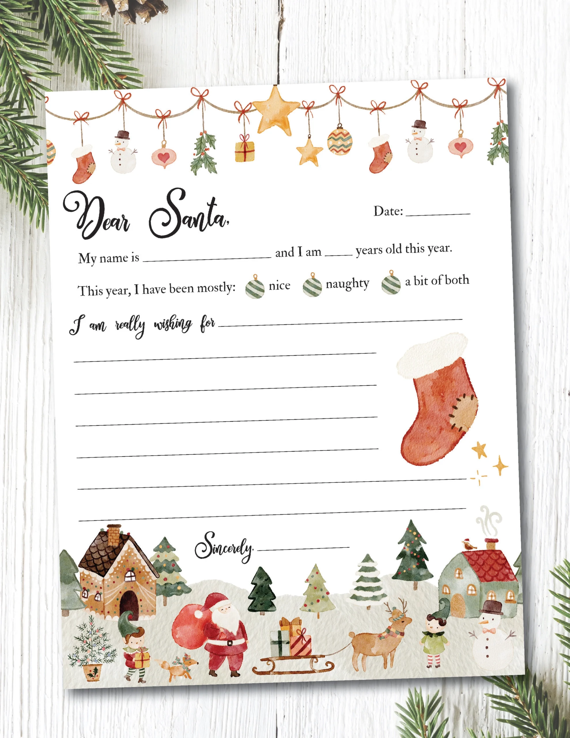 Letter To Santa Template Free Printable Home Sweet Farm Home Letter To Santa Template Free Printable Home Sweet Farm Home