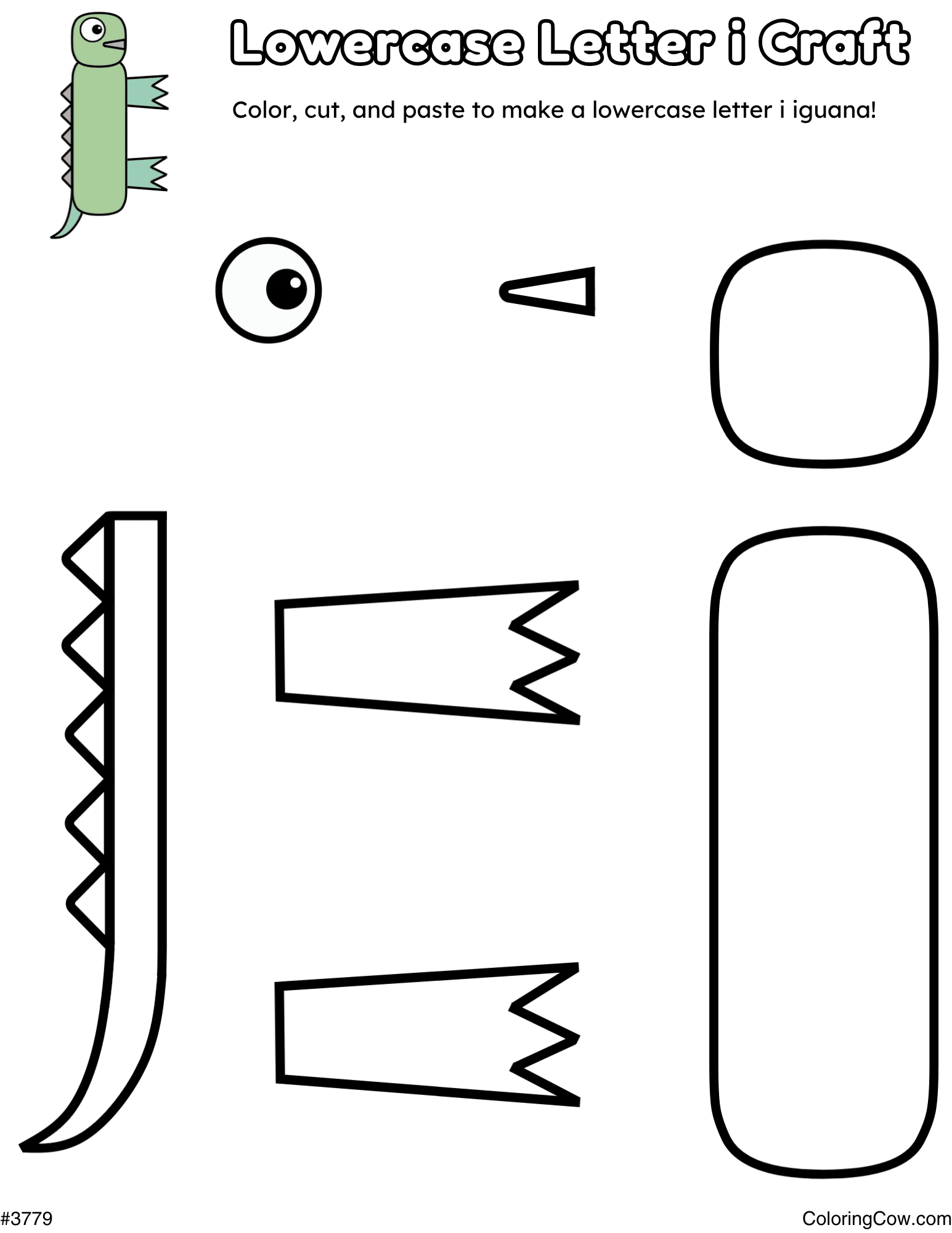 Lowercase Letter I Iguana Craft