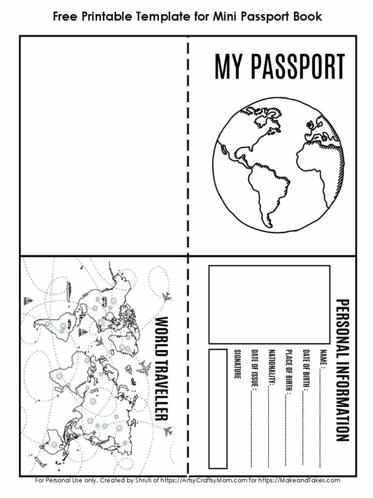 Mini Passport Book Template PDF