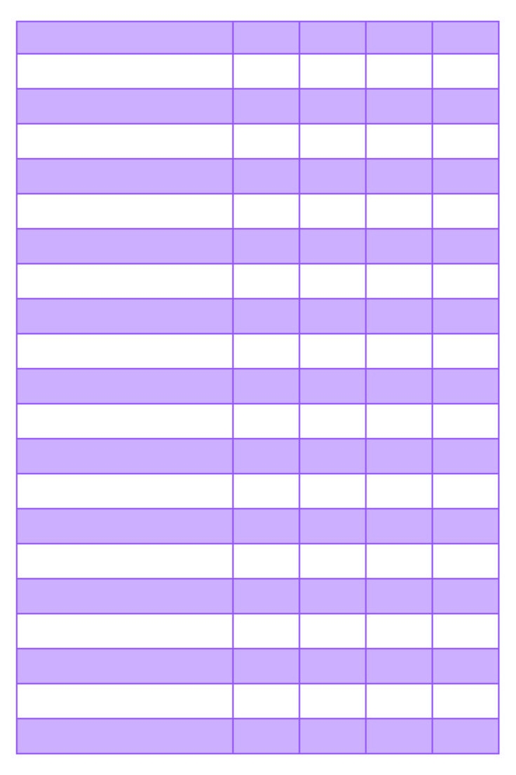 Printable 5 Column Chart Template