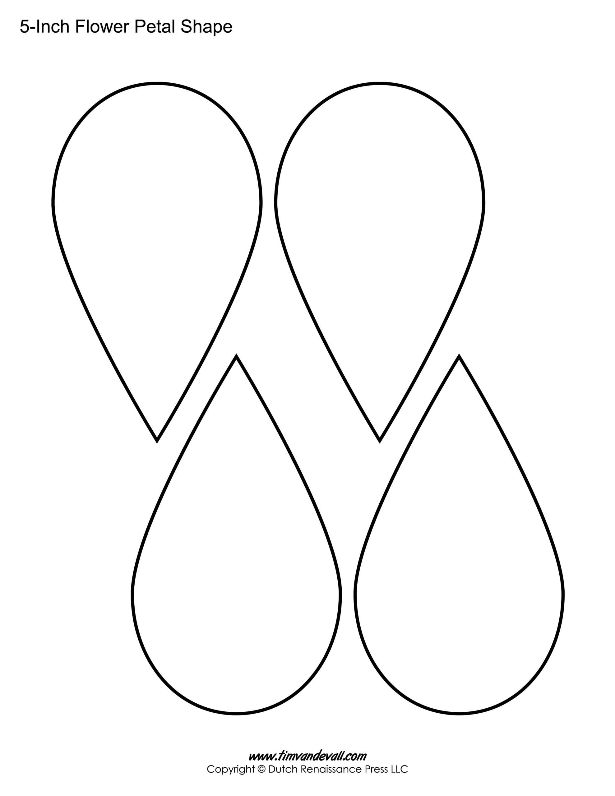 Printable Flower Petal Template Cut Out Printable Flower Petal Template Cut Out