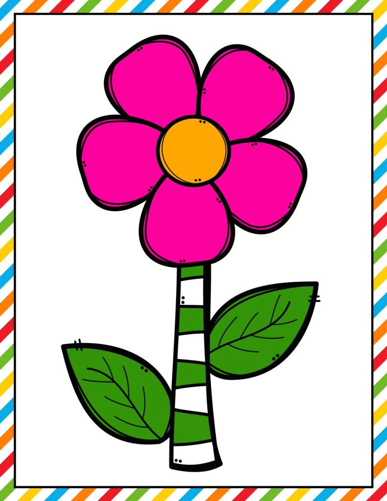 Colored Flower Template Printable Colored Flower Template Printable