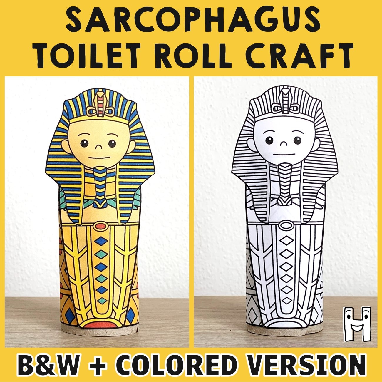 Sarcophagus Toilet Paper Roll Craft Printable Ancient Egypt  Sarcophagus Toilet Paper Roll Craft Printable Ancient Egypt