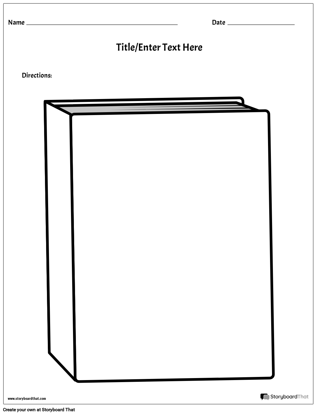 Blank Book Cover Template Printable