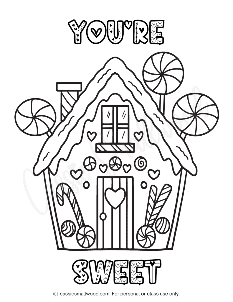 THE CUTEST Gingerbread House Coloring Pages Cassie Smallwood THE CUTEST Gingerbread House Coloring Pages Cassie Smallwood