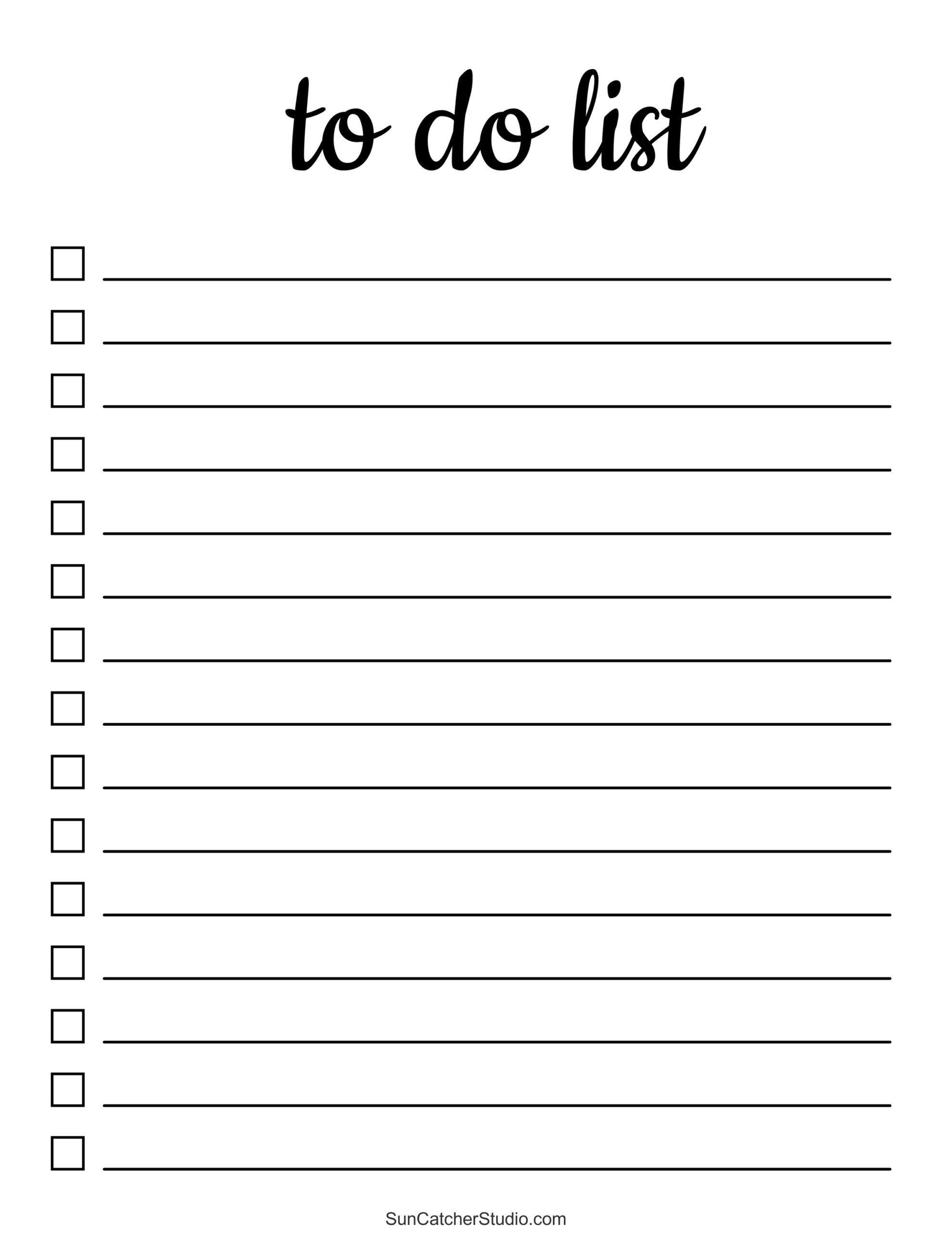 Printable To Do Checklist Template