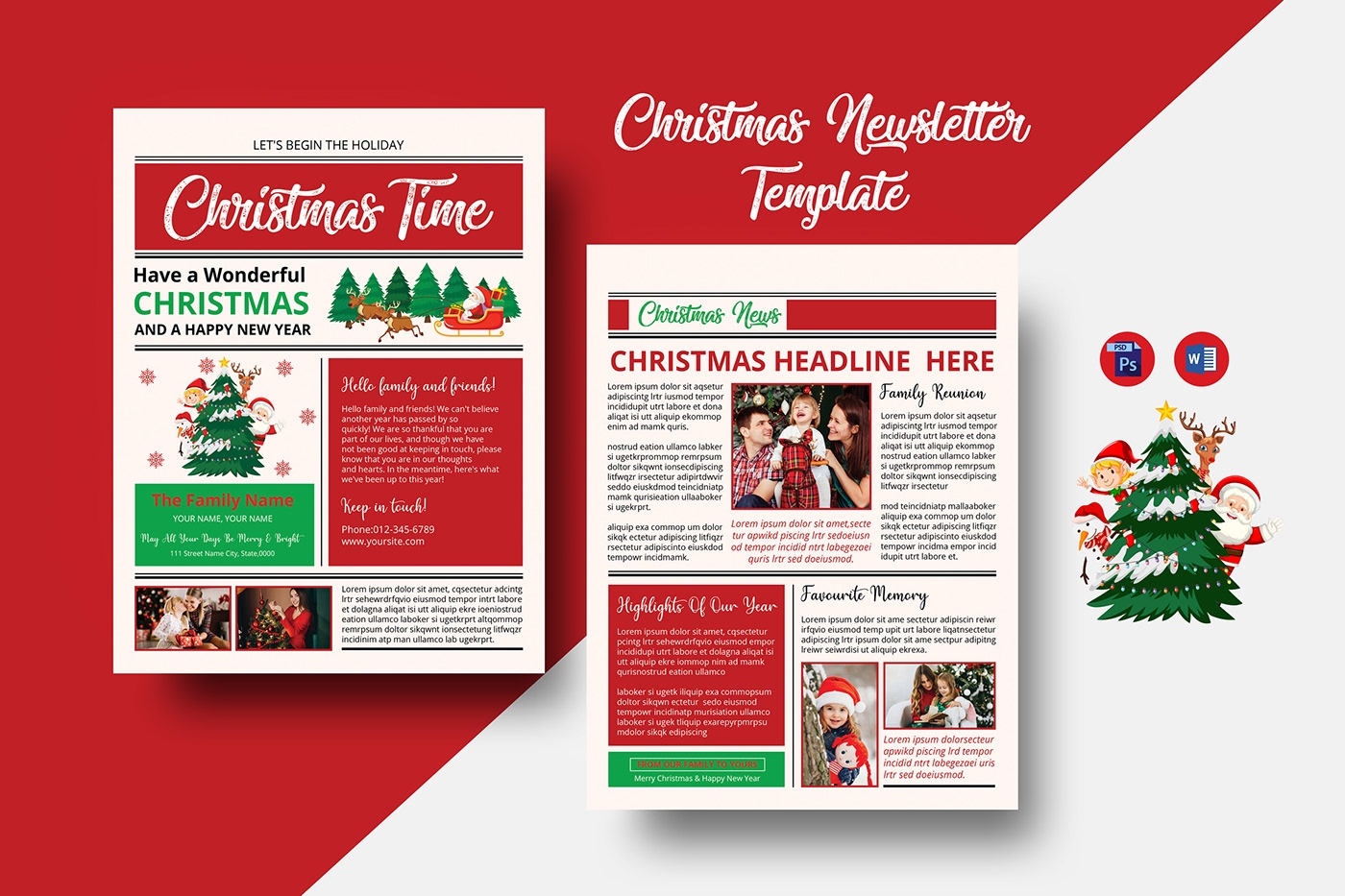 Christmas Newsletter Template Behance