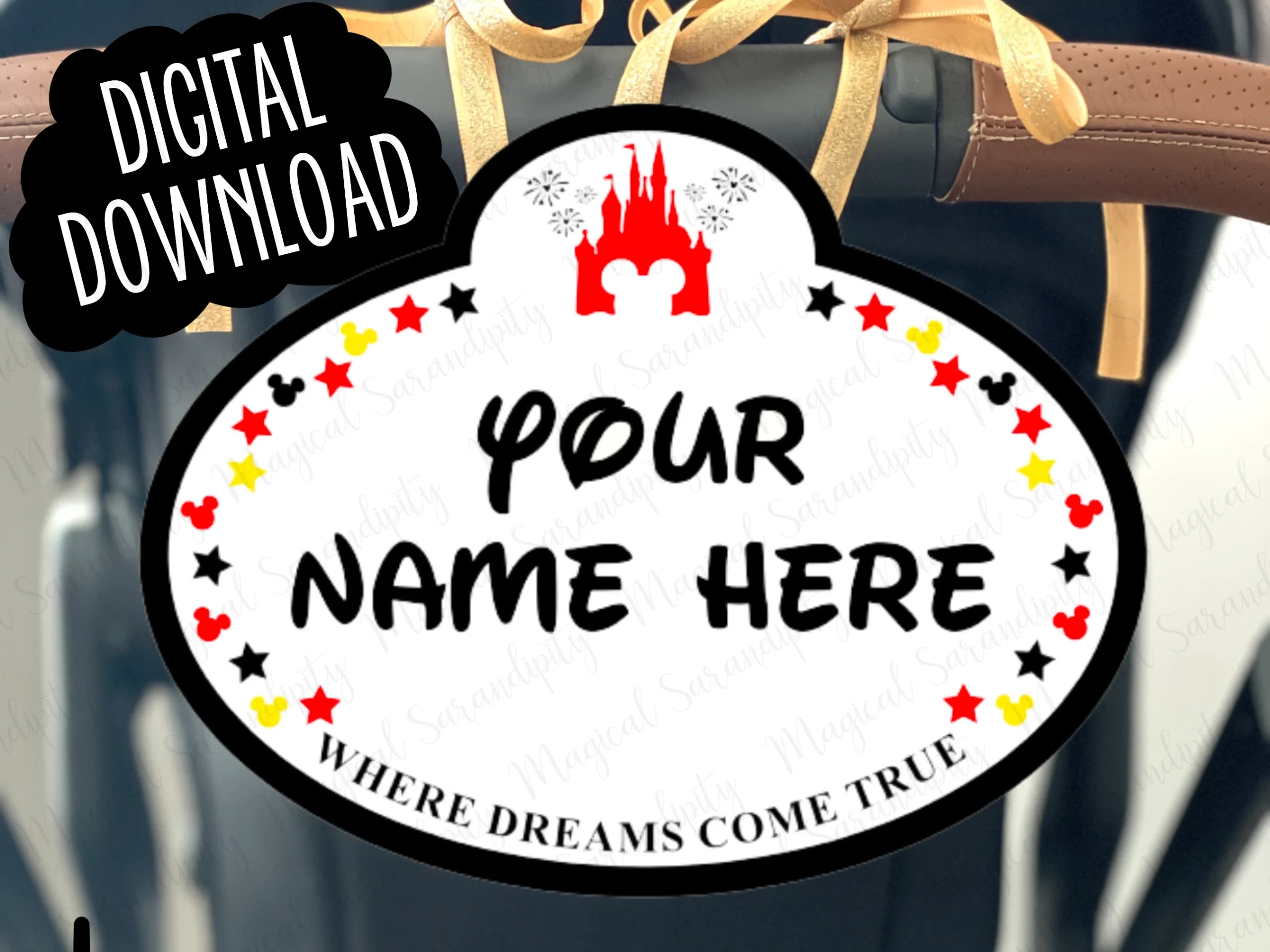 Free Printable Disney Stroller Tag Template