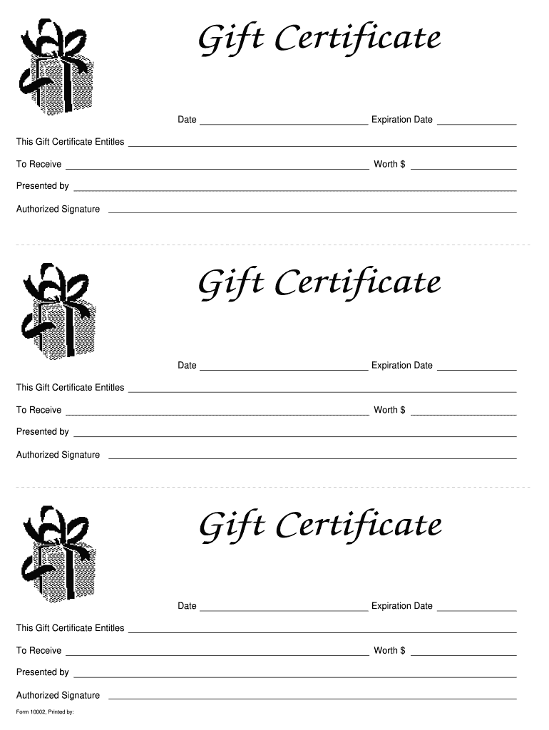 Free Printable Gift Certificate Templates Free Printable Gift Certificate Templates