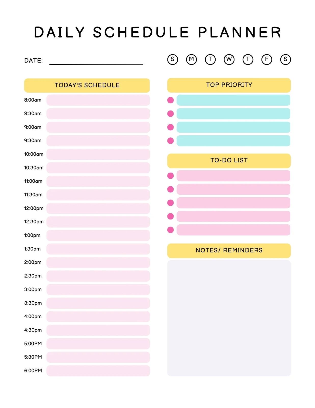 Free Daily Planner Templates To Customize Canva