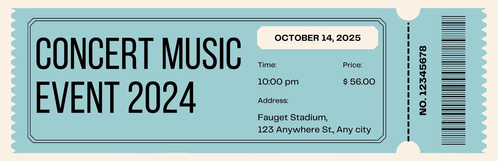Free Printable Customizable Concert Ticket Templates Canva Free Printable Customizable Concert Ticket Templates Canva