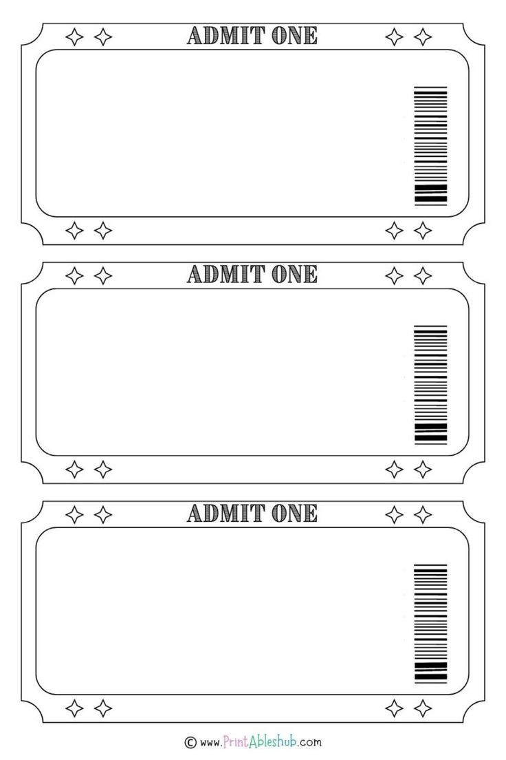 Printable Blank Concert Ticket Template Printable Blank Concert Ticket Template