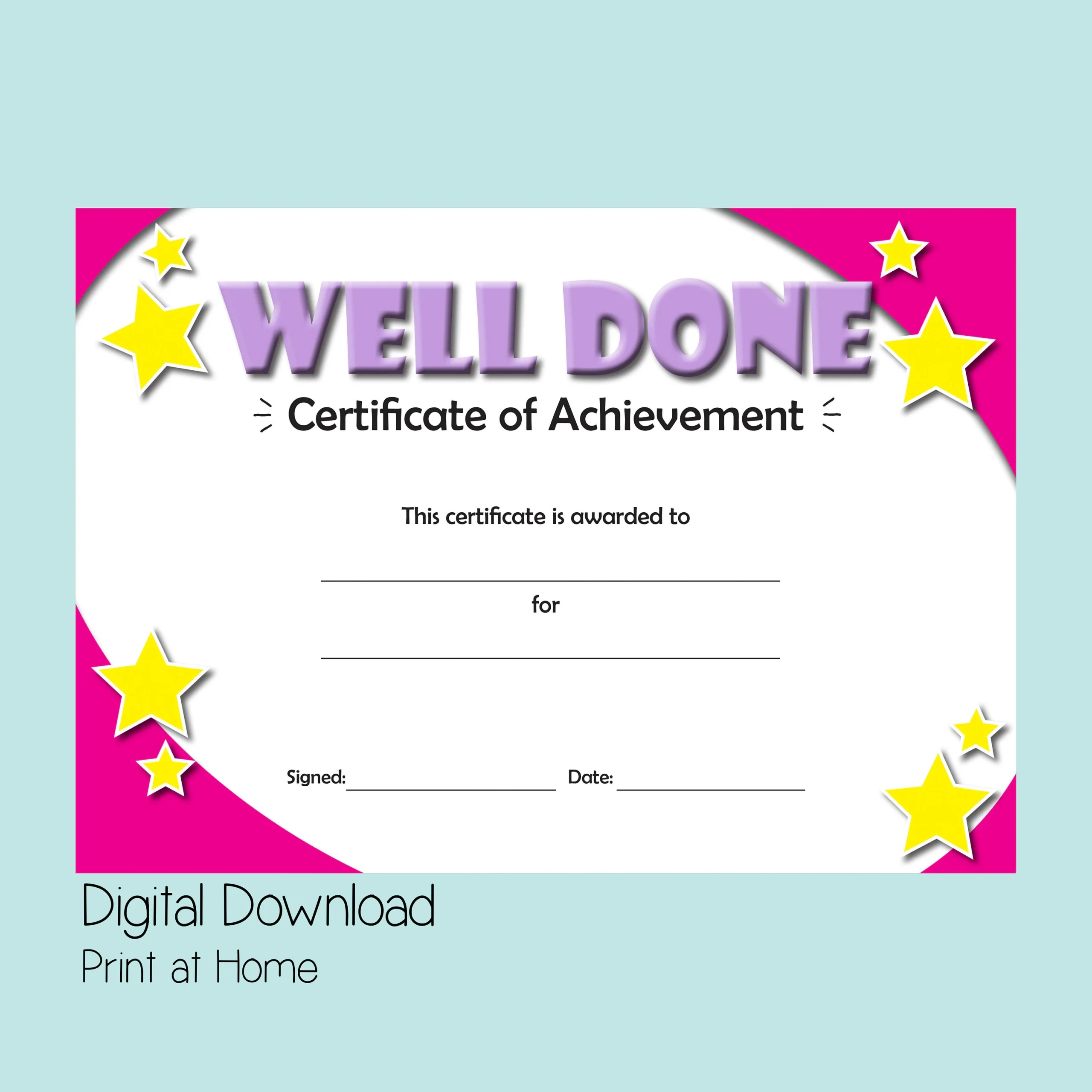 Printable Certificate Of Achievement Good Behaviour Reward Printable Certificate Of Achievement Good Behaviour Reward
